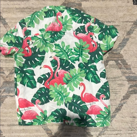 Janie & Jack Boys Tropical Flamingo Shirt and Matching Swim Shorts - Picture 5 of 11